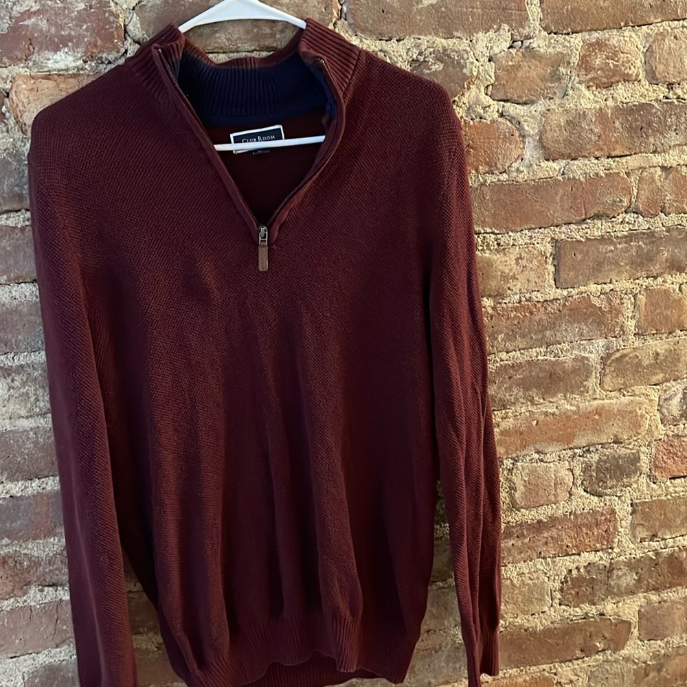 Red Club room sweater. Size M